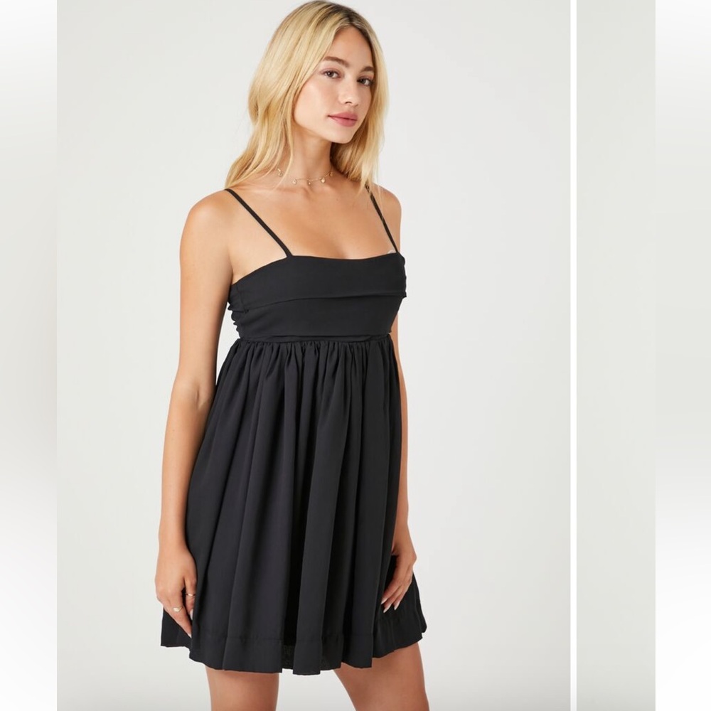 Forever 21 black babydoll dress XS NWT